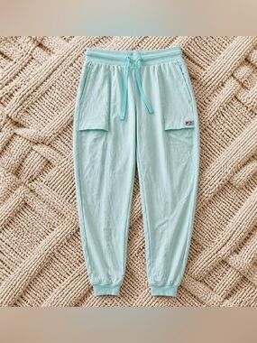 Fila Light Aqua Track Pants with Logo Patch